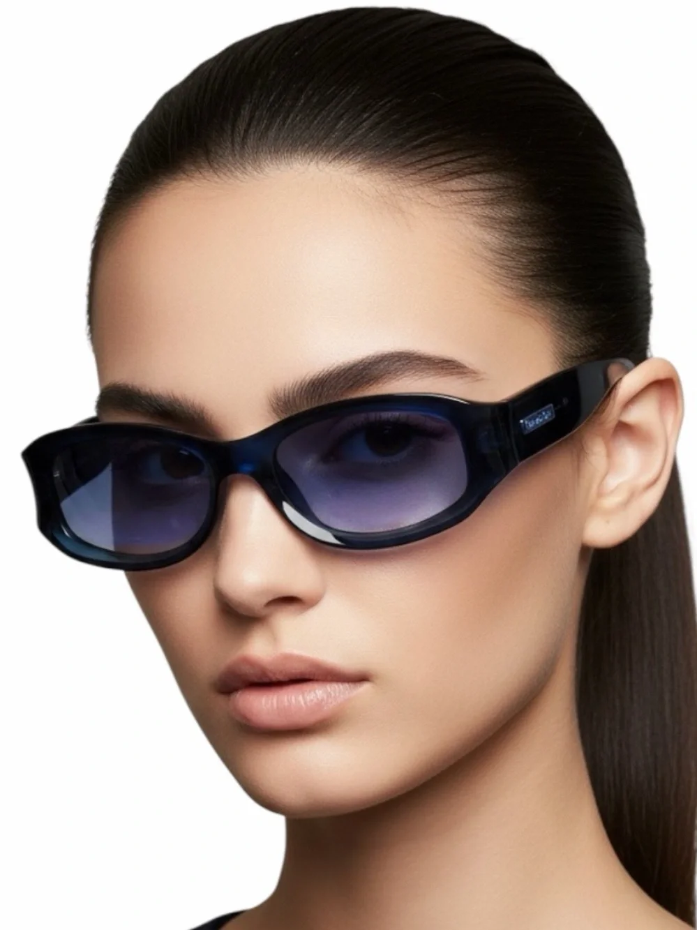 Vtg Christian Dior Chrystel 54Z Blue Gradient Sunglasses Y2K Deadstock Full Set